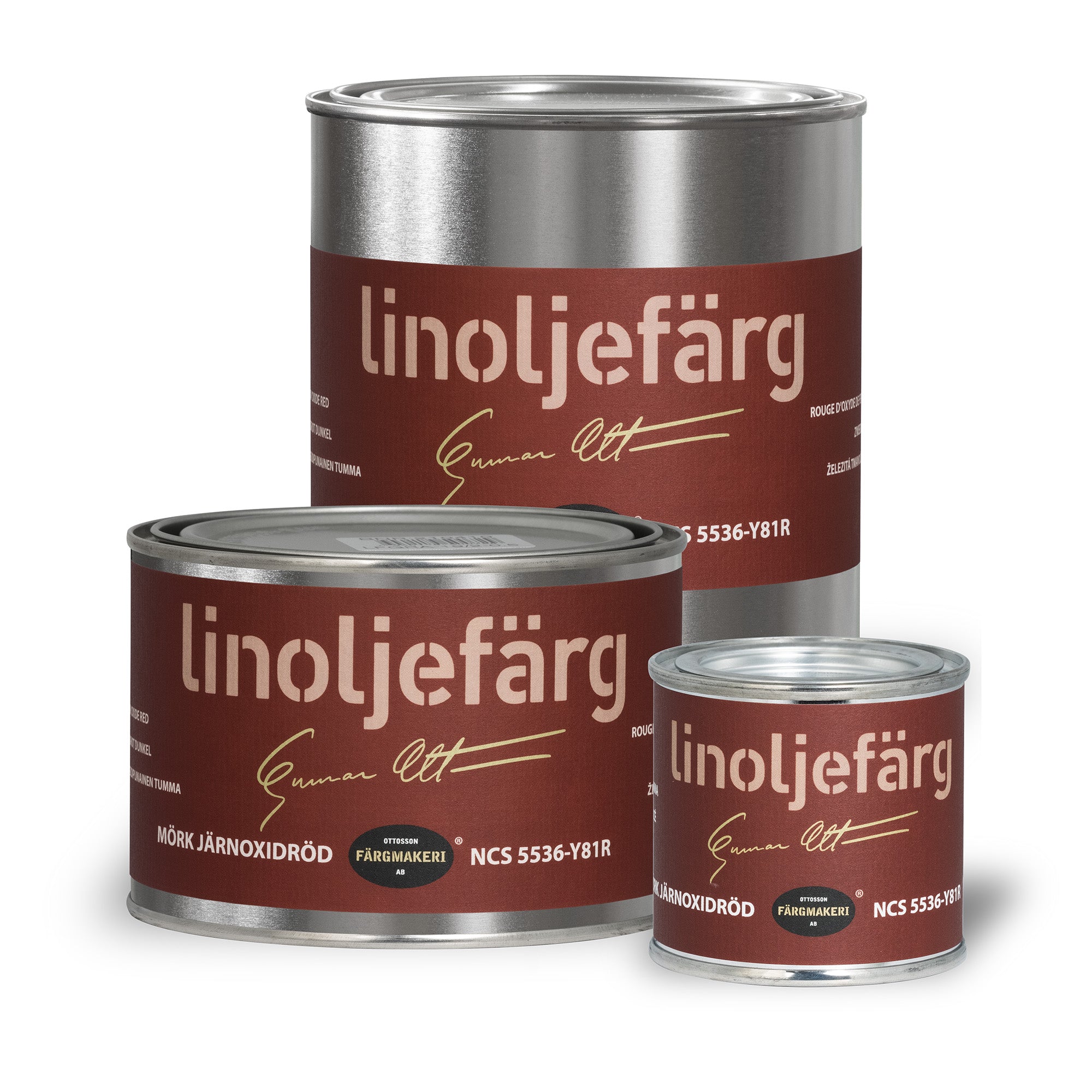 Linoljefärg mörk järnoxidröd